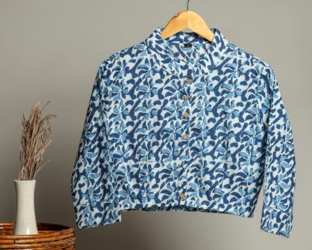 Handmade Block Print Cotton for Women ? Ethnic Floral Printed Top with Long Sleeves